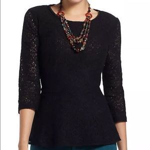 Anthropologie Moulinette Soeurs peplum top black